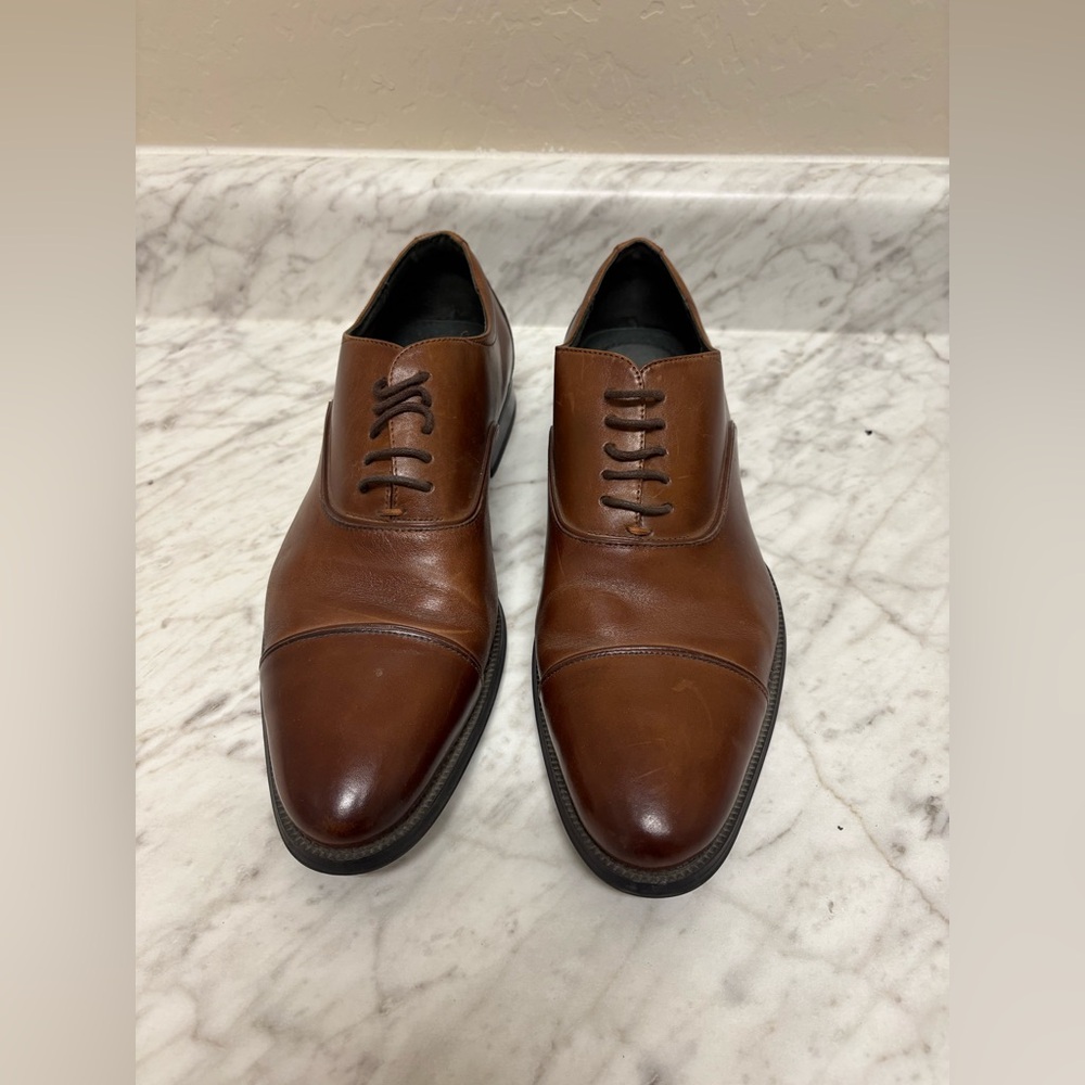 Stacy Adam’s  Men’s Brown Cap-Toe Oxford Dress Shoes